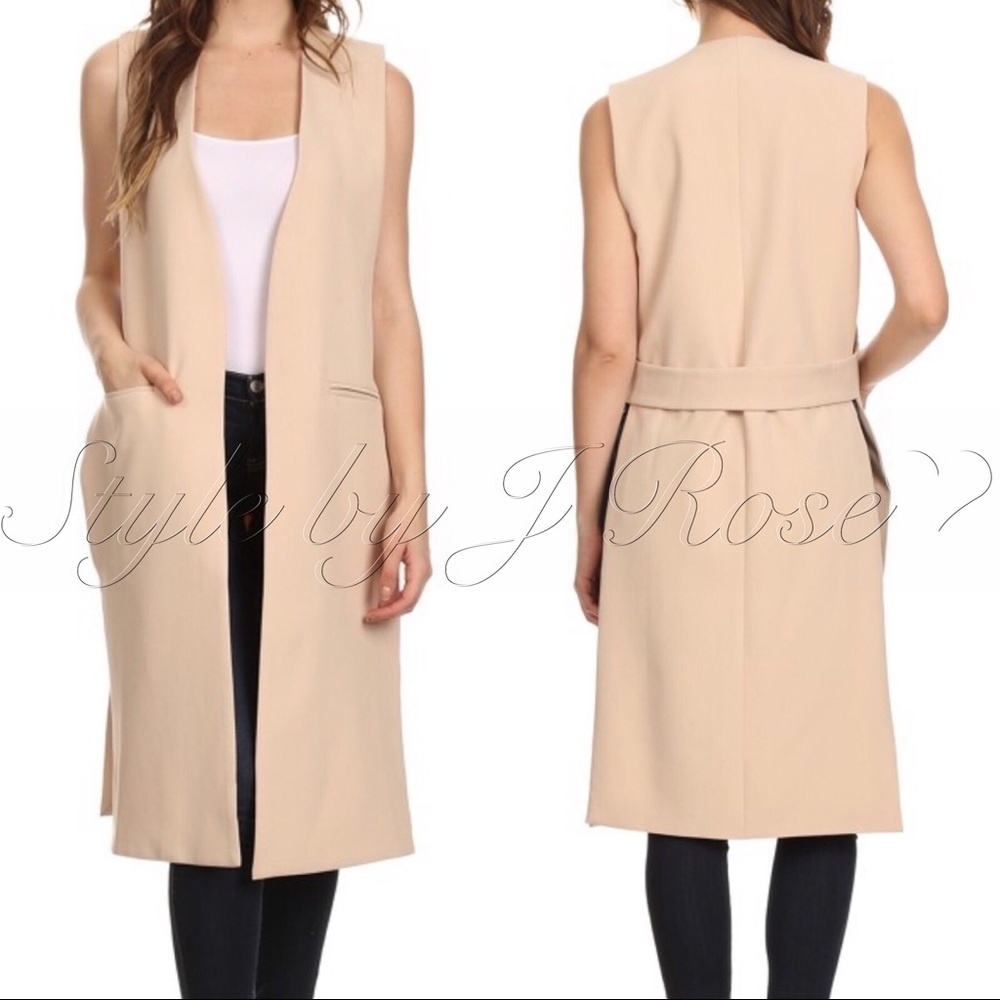 LAST ONE! KELLY Khaki/Ivory Long Vest or Duster
